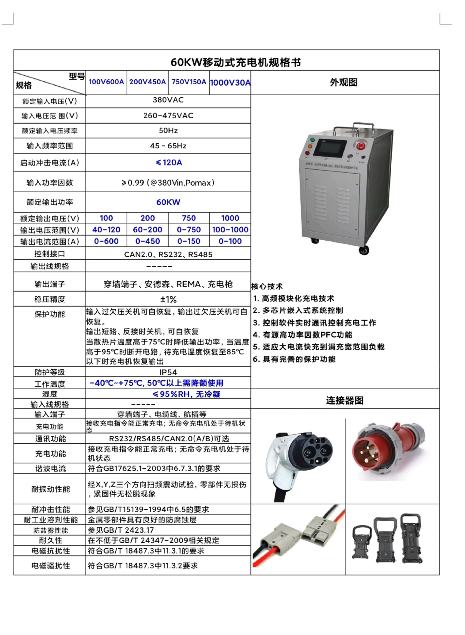 60KW非车载充电机